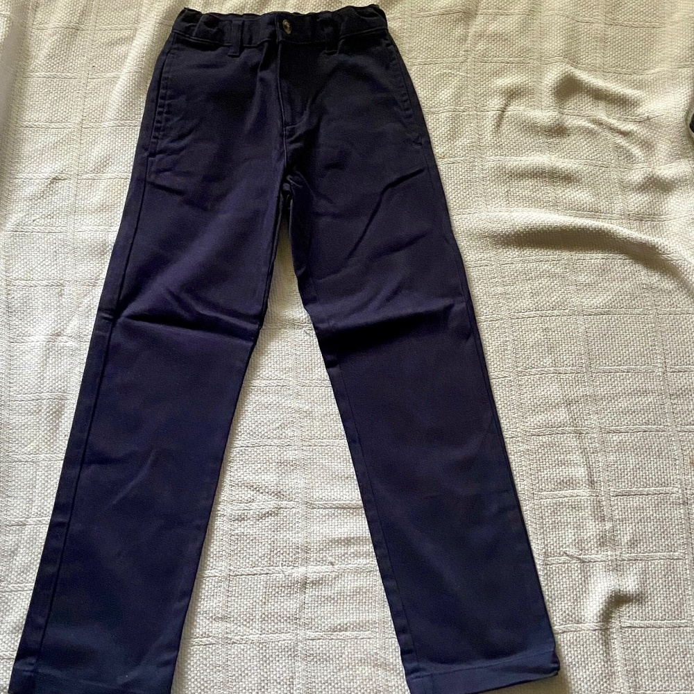 Wonder Nation - Youth Navy Blue Straight Leg Pants - Adjustable Waist Size 10S